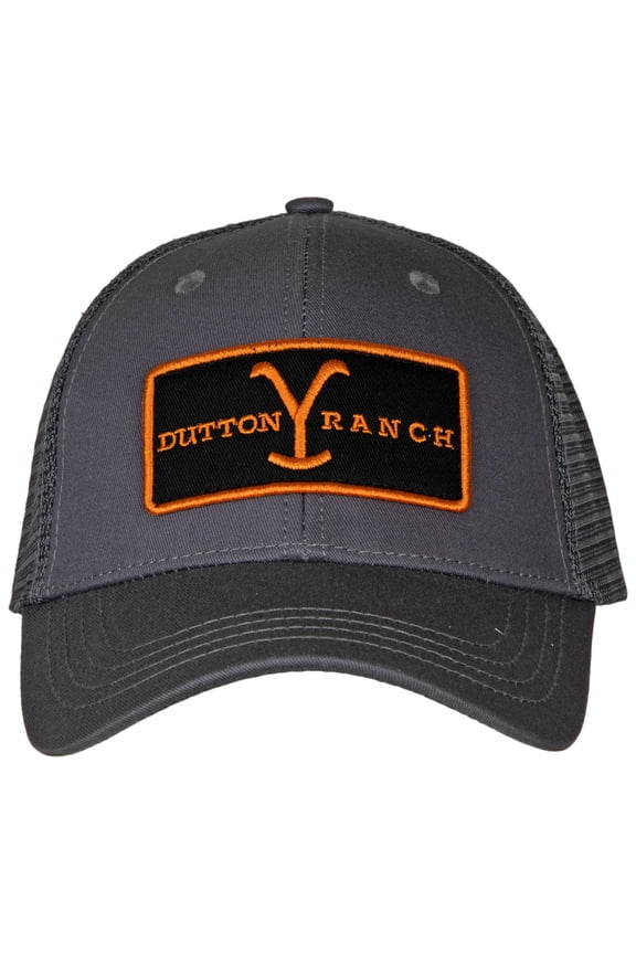 Changes Men's Gray Yellowstone Dutton Ranch Logo Patch Mesh-Back Ball Cap Black One Size
