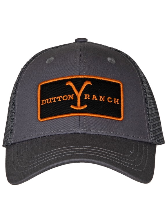 Changes Men's Gray Yellowstone Dutton Ranch Logo Patch Mesh-Back Ball Cap Black One Size