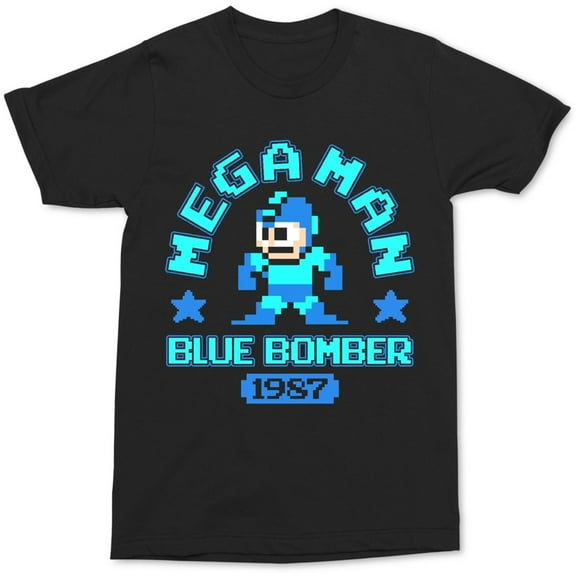 Changes Mens Blue Bomber 1987 Graphic T-Shirt, Black, Small