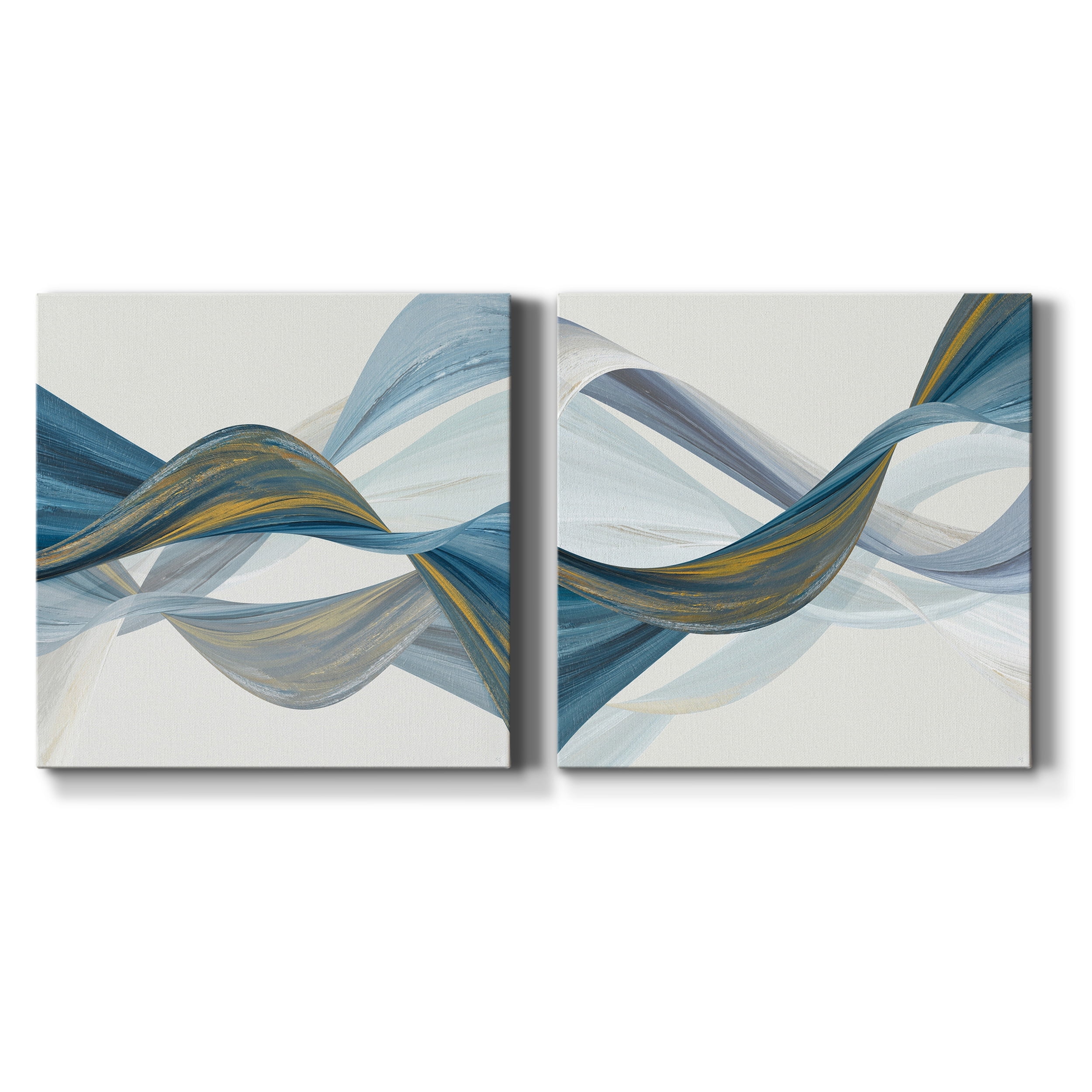 Changing Currents I - Premium Gallery Wrapped Canvas - Ready to Hang Set of 2 - 24 x 24 Each