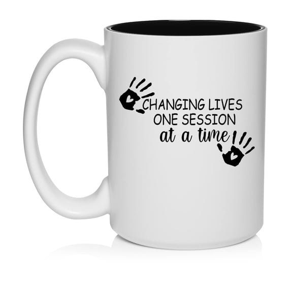Changing Lives Once Session At A Time Occupational Therapist Gift Ceramic Coffee Mug Tea Cup Gift for Her, Him, Friend, Coworker, Wife, Husband (15oz White)