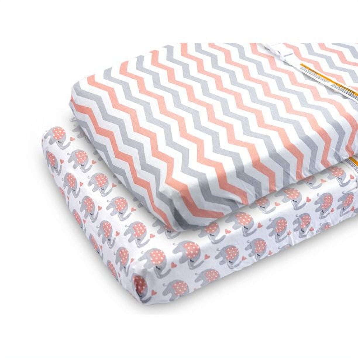 Changing Pad Cover Sheets Set, 2 Pack, Universal Fitted Changing Table