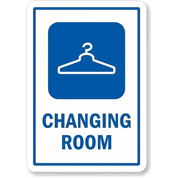 Changing Room Metal Tin Sign 12 x 8 Inches - Industrial Safety Street Sign, Indoor Outdoor Gym, Pool, Store, Public Facility