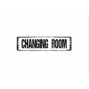 Changing Room Sign - Pool House Bath Restroom Locker Room Dressing Room Rustic Street Metal Aluminum Sign or Door Name Plate Plaque - Size: 16 x 4 Inches