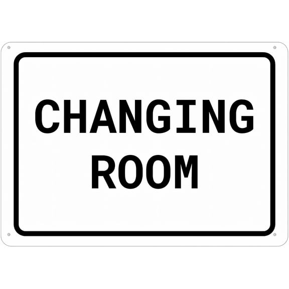 Changing Room Sign for House/Office/Business 12 x 8 Inches - Rust-Free Aluminum, Pre-Drilled Holes, Weather Resistant Metal Design