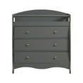 Grey 3Drawer Baby Changing Table, Wooden Nursery Diaper Station with