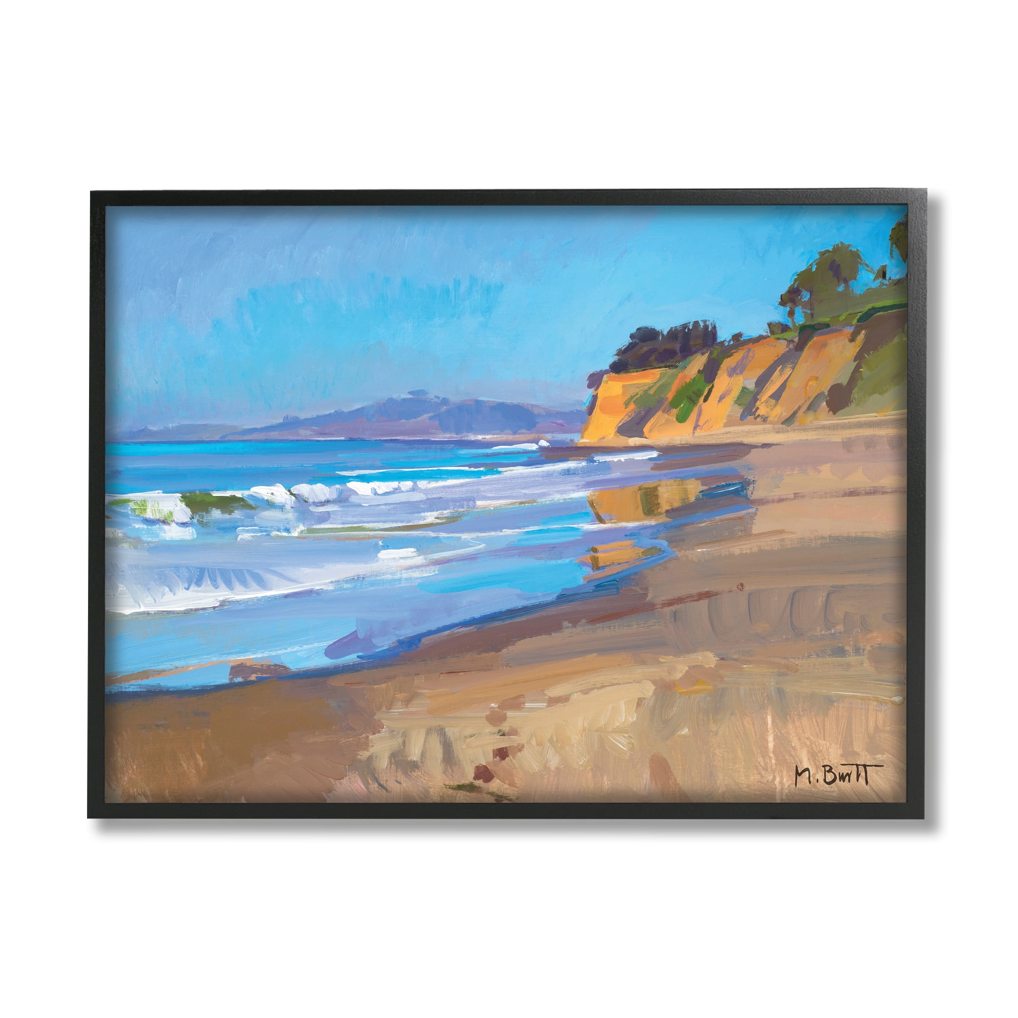 Changing Tides Tropical Summer Beach Coastline 16 in x 20 in Framed Painting Art Prints, by Stupell Home Décor