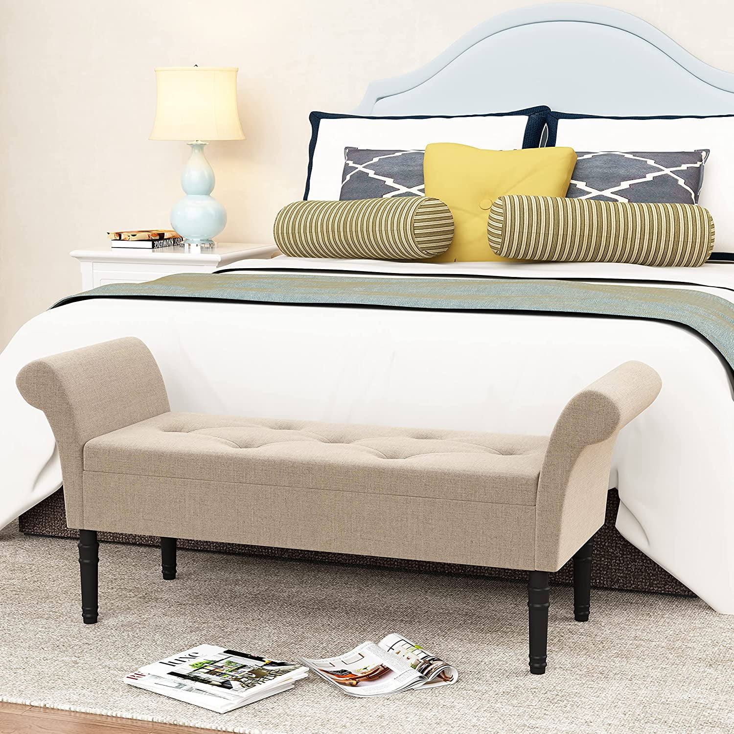 Changjie Furniture Modern Storage Bench Tufted Bed Bench Entryway Bench ...