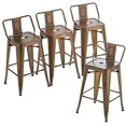 Changjie Metal Barstools Set of 4 Industrial Stools Counter Stools with
