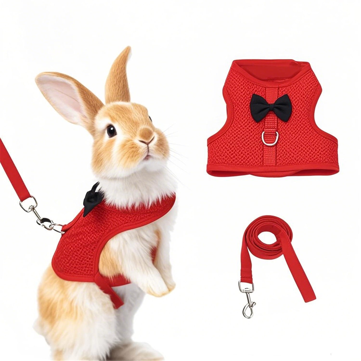 Changmaius Bunny Harness and Leash Set - Escape Proof Soft Mesh Vest ...