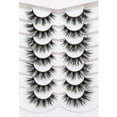 thumbnail image 1 of Changmaius  False Eyelashes Fluffy Cat Eye Look 8D Crossed Wispy Natural Faux Mink Lashes Fake Eyelashes 7 Pairs Pack, 1 of 9