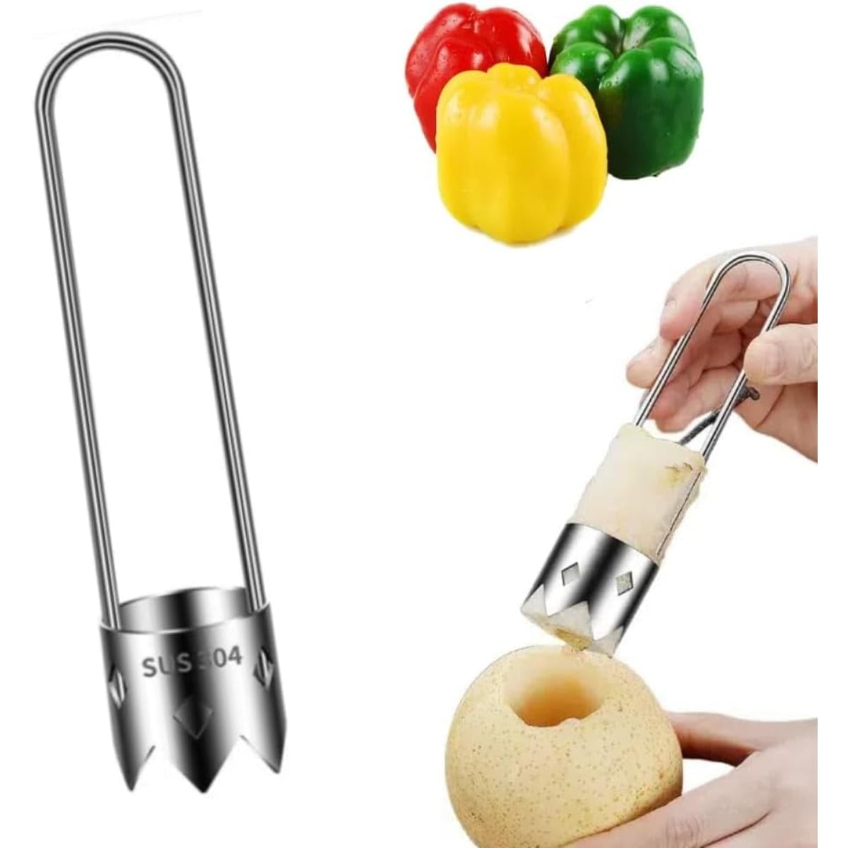 Tomato Corer New Hot Stainless Steel Apple Core Remover Fruit Pear ...