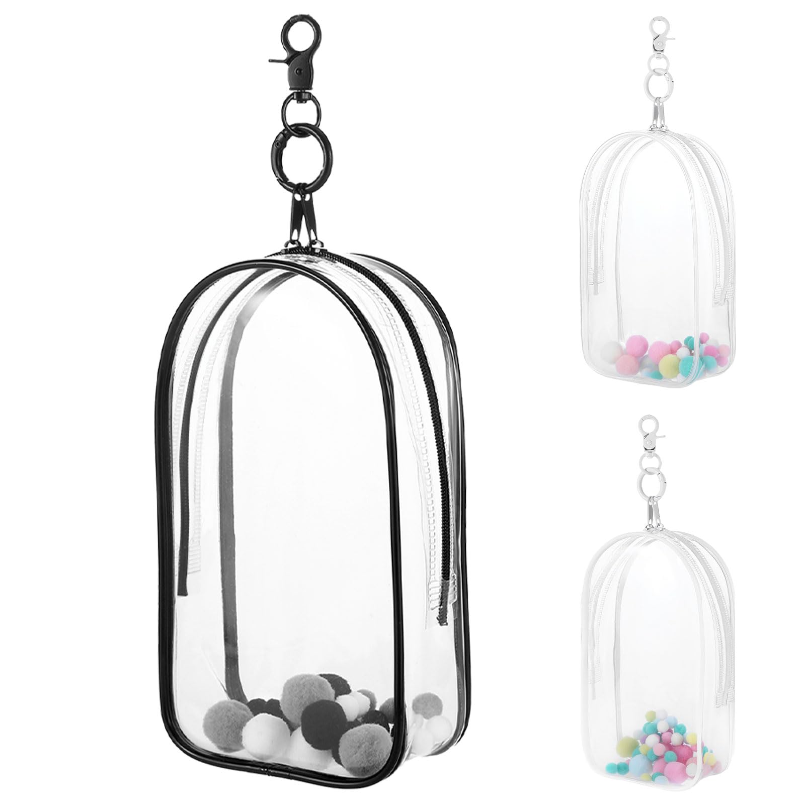 Clear Keychain Pouch 4 Pack Clear PVC Display Bags For Collectibles ...