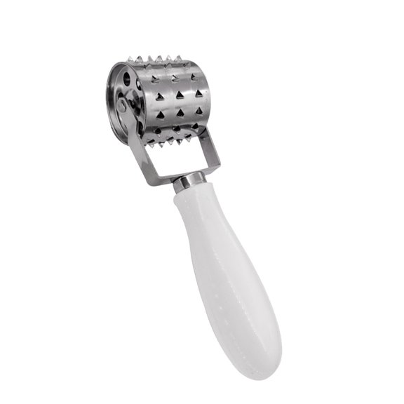 Toyandona Kitchen Meat Maker Stainless Steel Roll Tenderizer with Ergonomic ABS Handle White