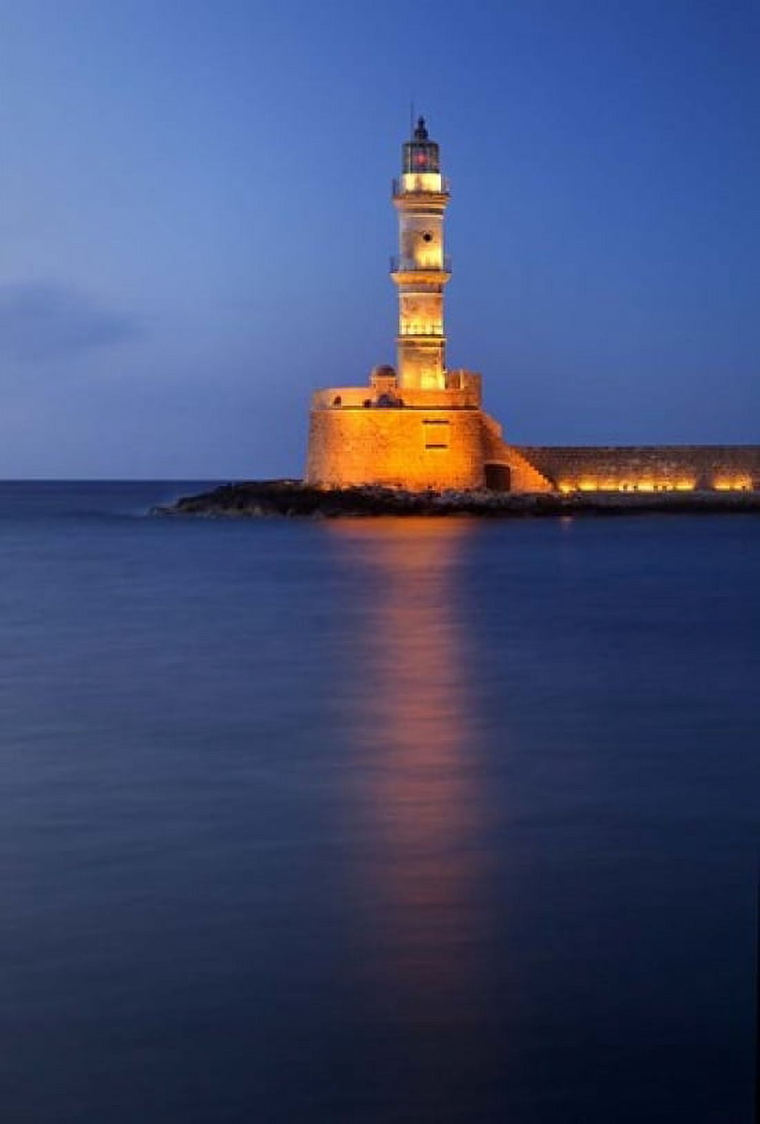 Chania Lighthouse Crete Chania Greece Canvas Art - Adam Jones DanitaDelimont (12 x 17)
