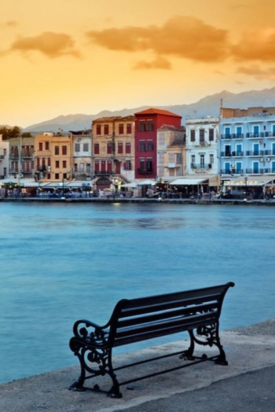 Chania at dusk Chania Crete Greece Canvas Art - Adam Jones DanitaDelimont (11 x 17)