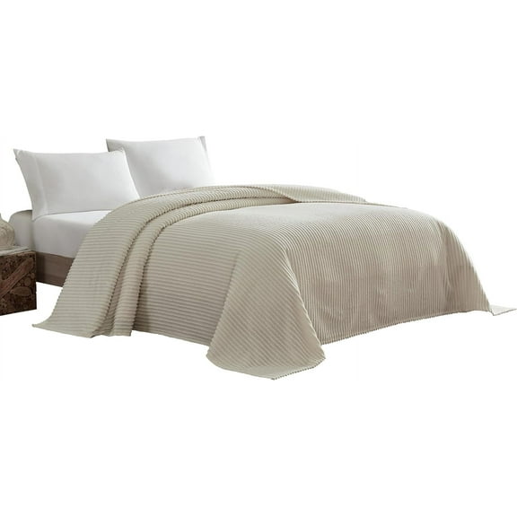 Channel Chenille Bedspread, King, Ivory