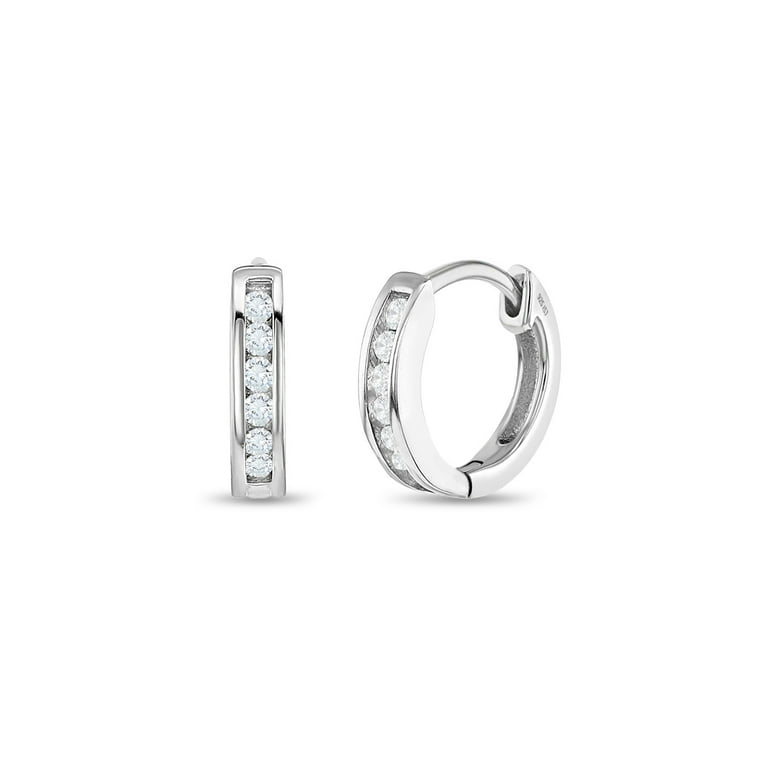 Cubic zirconia huggie deals hoop earrings