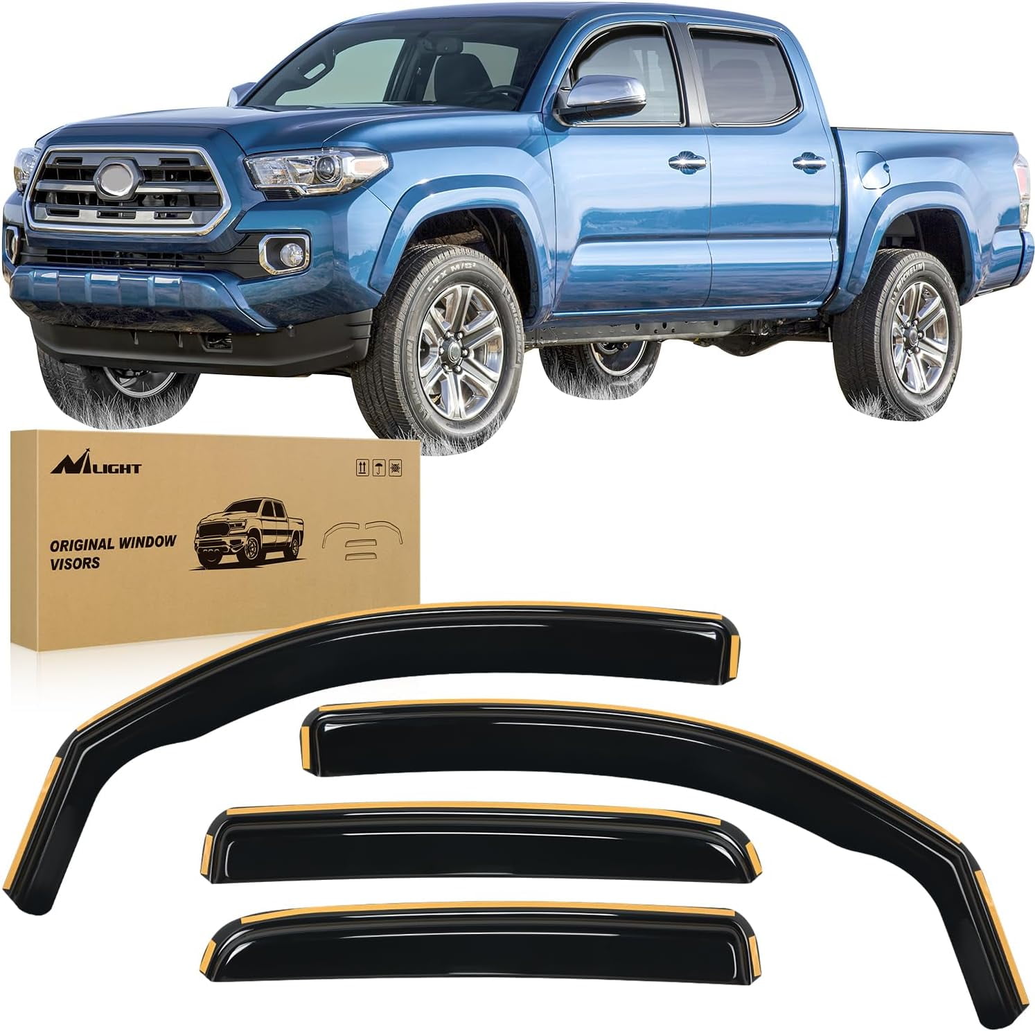 6-Piece Rain Guards Window Visors For Toyota RAV4 2019-2024 – Out-Channel Vent Shades