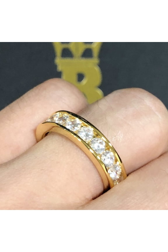 Channel Eternity Band CZ Bling Bling Ring in Gold (10)
