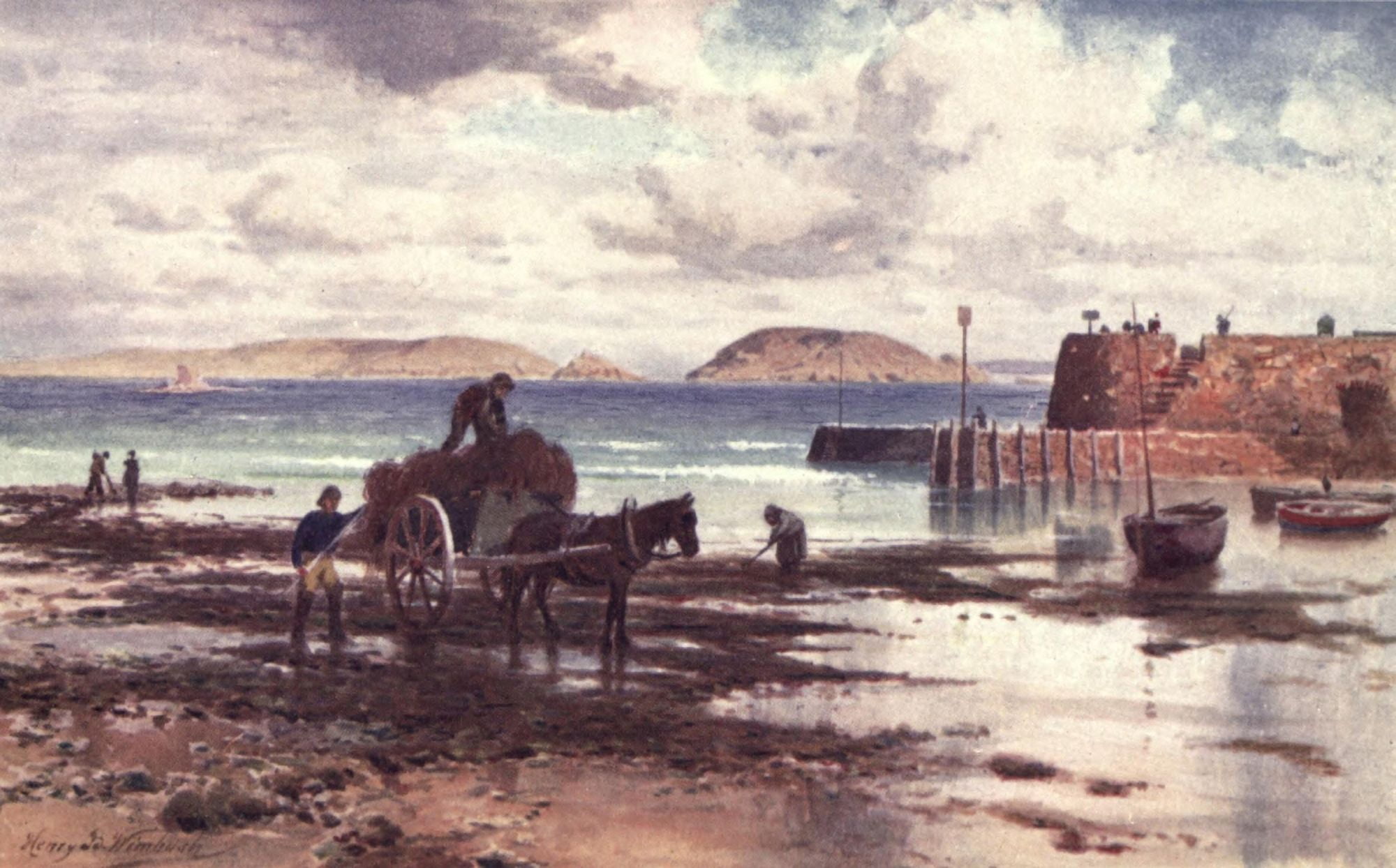 Channel Islands 1911 Herm & Jethou from Guernsey Canvas Art - Henry Bowser Wimbush (18 x 24)