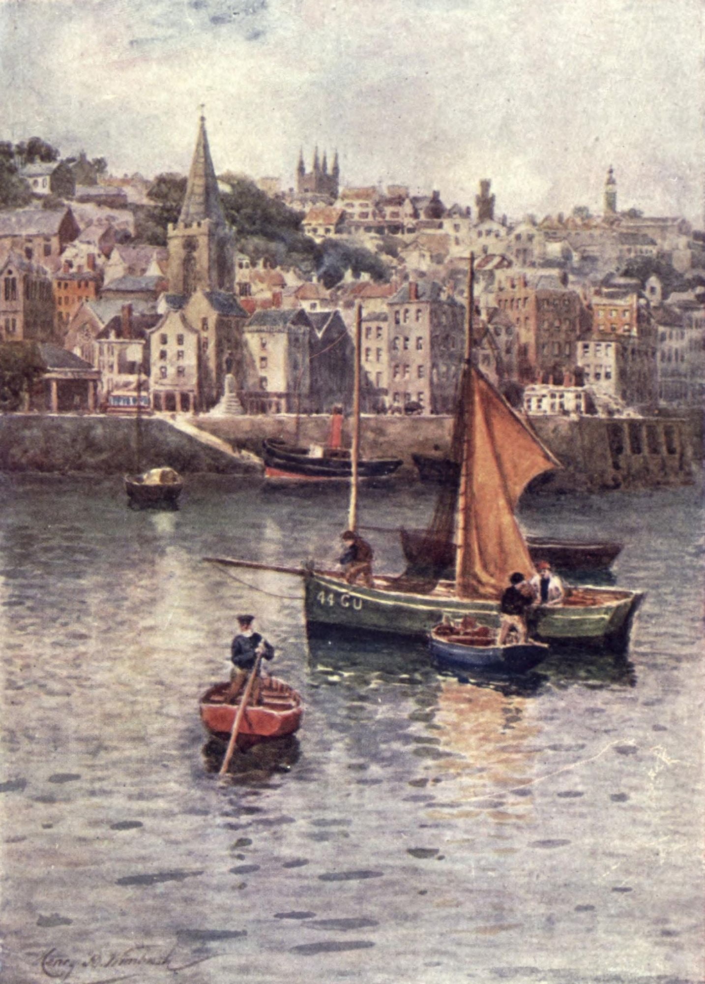 Channel Islands 1911 St Peter Port Guernsey Canvas Art - Henry Bowser Wimbush (18 x 24)
