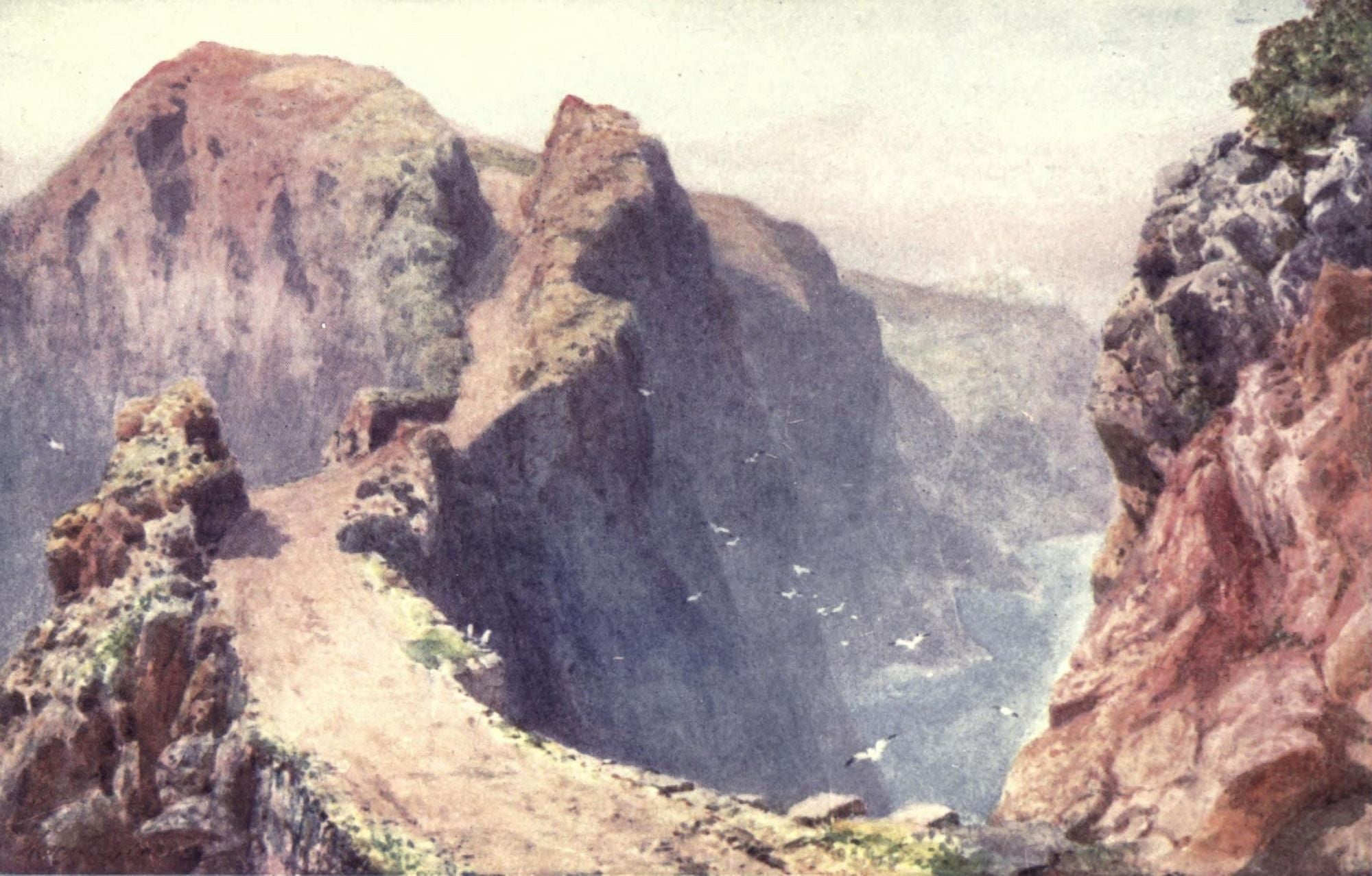 Channel Islands 1919 The Coupee Sark Canvas Art - Henry Bowser Wimbush (18 x 24)