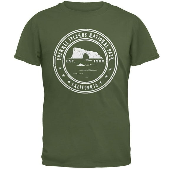 Channel Islands National Park Mens T Shirt Military Green X-LG