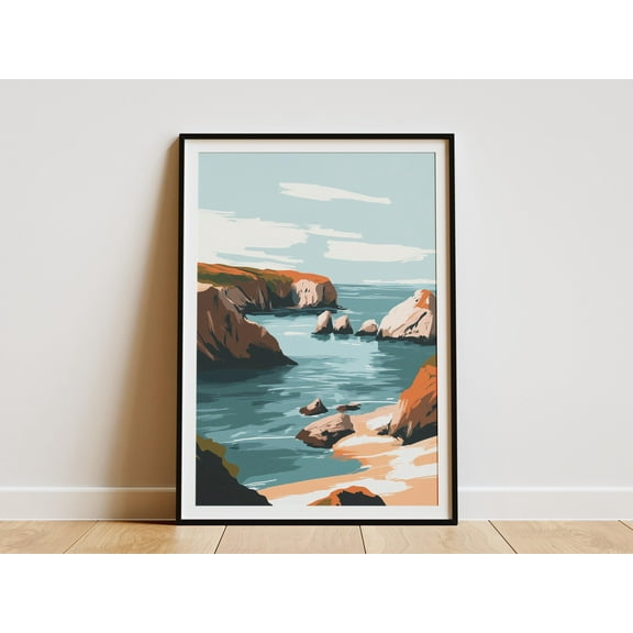 Channel Islands National Park Poster California Travel Art Print Coastal Landscape Wall Art Minimalist Style Vacation Home Decor Beach - Poster Unframed