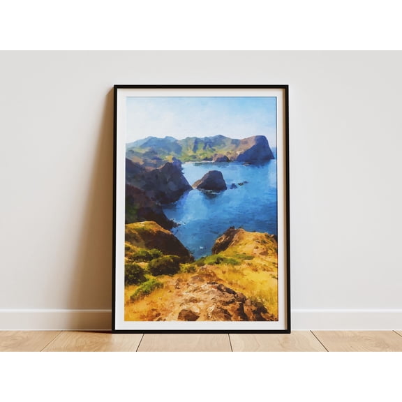 Channel Islands National Park Poster California Travel Poster Art Print Island Coastline Wall Art Coastal Decor California Art Print
