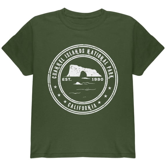 Channel Islands National Park Youth T Shirt Military Green YLG