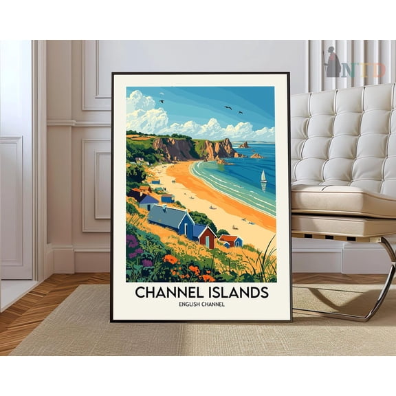 Channel Islands Poster, Jersey Poster, Guernsey Poster, Alderney Poster, Sark Poster, Herm Poster, Channel Islands Print, English Channel Wall Art, Modern Wall Decor, 8x12 UNFRAMED