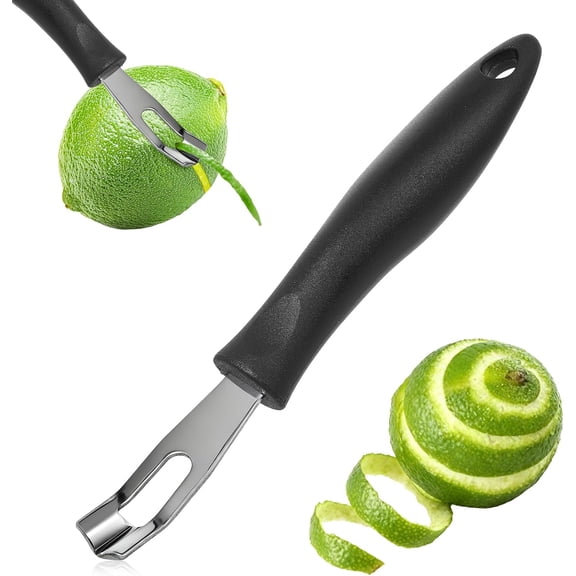 Channel Knife Lemon Peeler Zester-Garnish for Cocktail Mixers- Triangular, V-Shaped Stainless Steel Professional Grade Bar Tool-Fruit Peeler Zester (Peeler A)