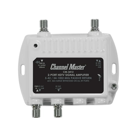 Channel Master CM-3412 2-Port RF Signal Distribution Amplifier
