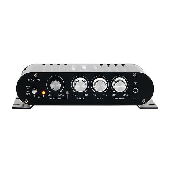 Channel Power Amplifier Bass and Treble Adjustment 80W*2 Stereo Bass Sound Amplifier Mini Media ,Bass & Treble Control