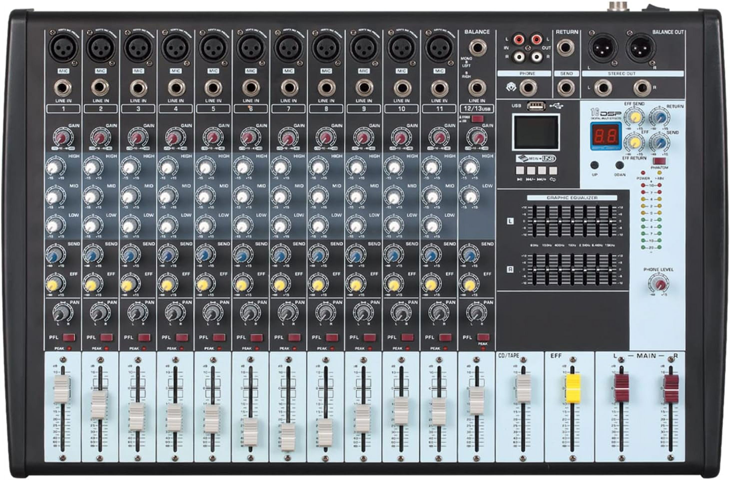 Channel Professional Bluetooth Studio Audio Mixer DJ Sound Controller