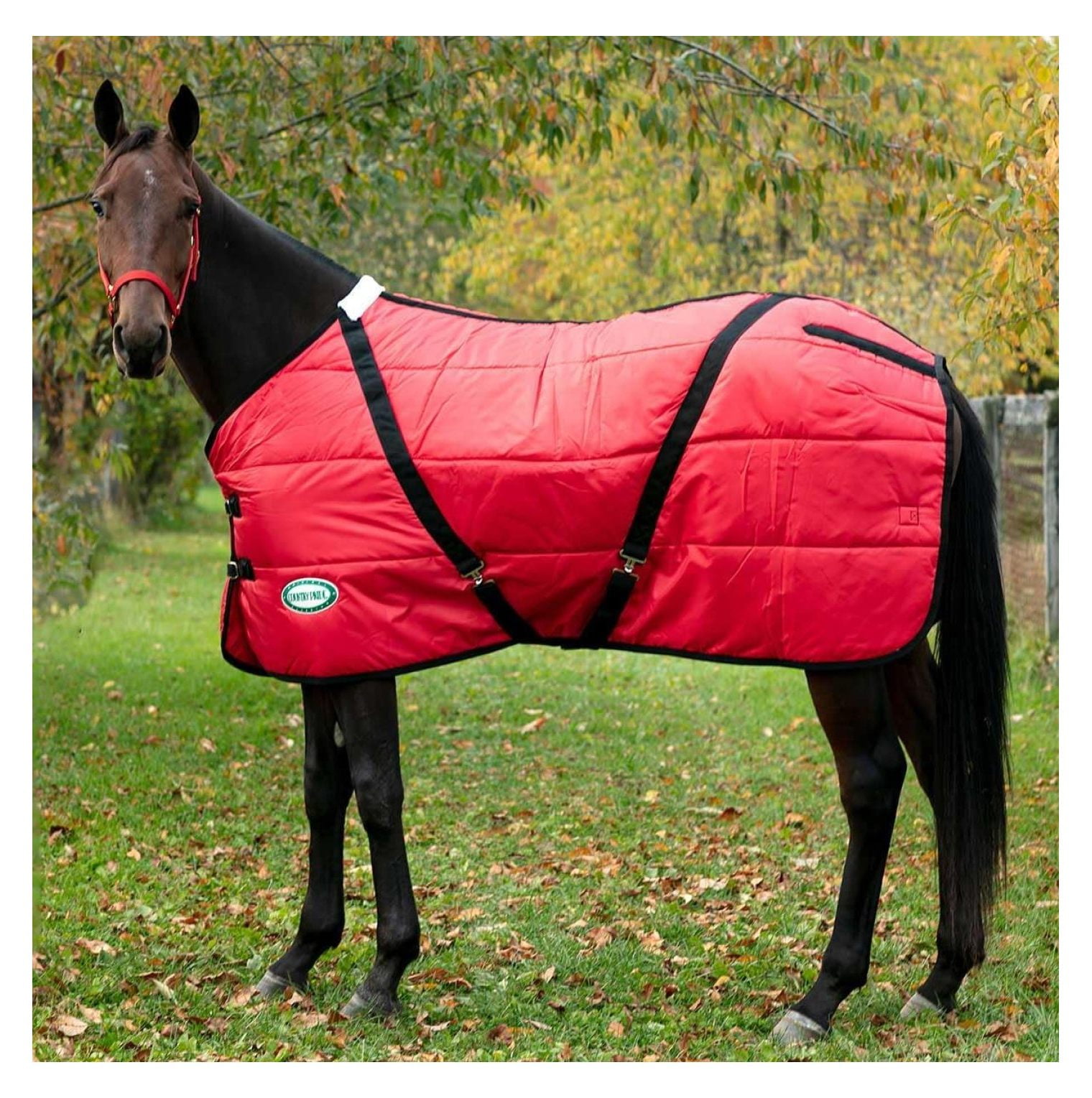 Channel Quilt Stable Blanket (74, Red)