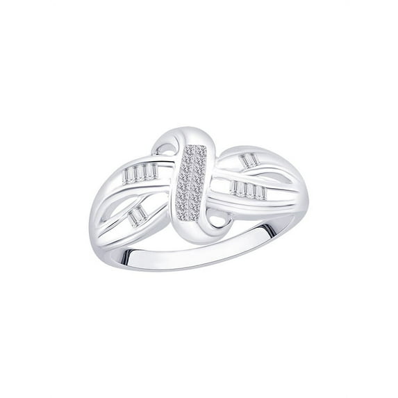 Channel Set Baguette and Princess Cut Diamond Fashion Ring in 14K White Gold (1/4 cttw, H-I, I2-I3)