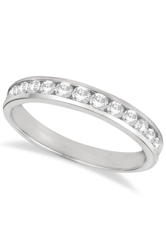 Channel-Set Diamond Anniversary Ring Band 14k White Gold (0.50ct)