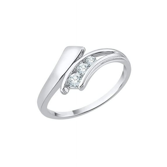 Channel Set Diamond Fashion Ring in Sterling Silver (1/6 cttw, I-J, I1-I2) (Size-5)