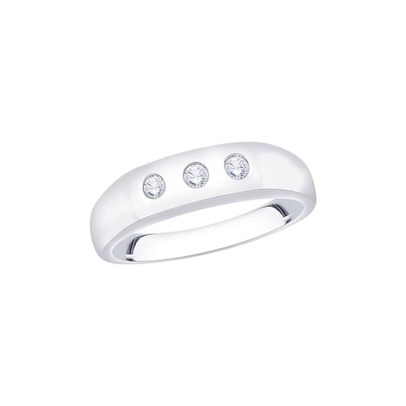 Channel Set Diamond Men's Engagement Ring in 14K White Gold (1/5 cttw, G-H, I2-I3)