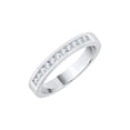 thumbnail image 1 of Channel Set Diamond Milgrain Wedding Band in 14K White Gold (1/5 cttw, G-H, I2-I3), 1 of 2