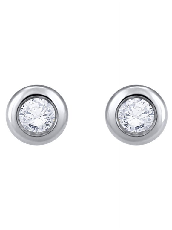 Channel Set Diamond Stud Earrings in 14K White Gold (3/4 cttw, G-H, I2-I3)