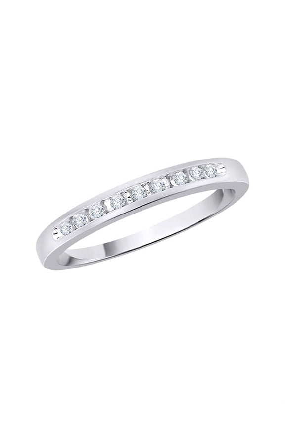 Channel Set Diamond Wedding Band in 10K Gold (1/10 cttw, I-J, I1-I2)