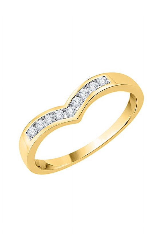 Channel Set Diamond Wedding Band in 10K Yellow Gold (1/4 cttw, I-J, I1-I2) (Size-7)
