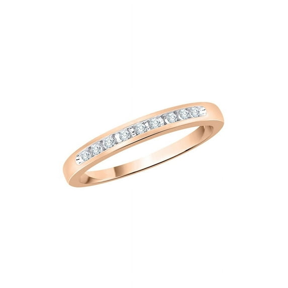 Channel Set Diamond Wedding Band in 14K Rose Gold (1/10 cttw, I-J, I1-I2)