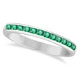 thumbnail image 1 of Channel-Set Emerald Band Stackable Ring 14k White Gold (0.40ct), 1 of 3