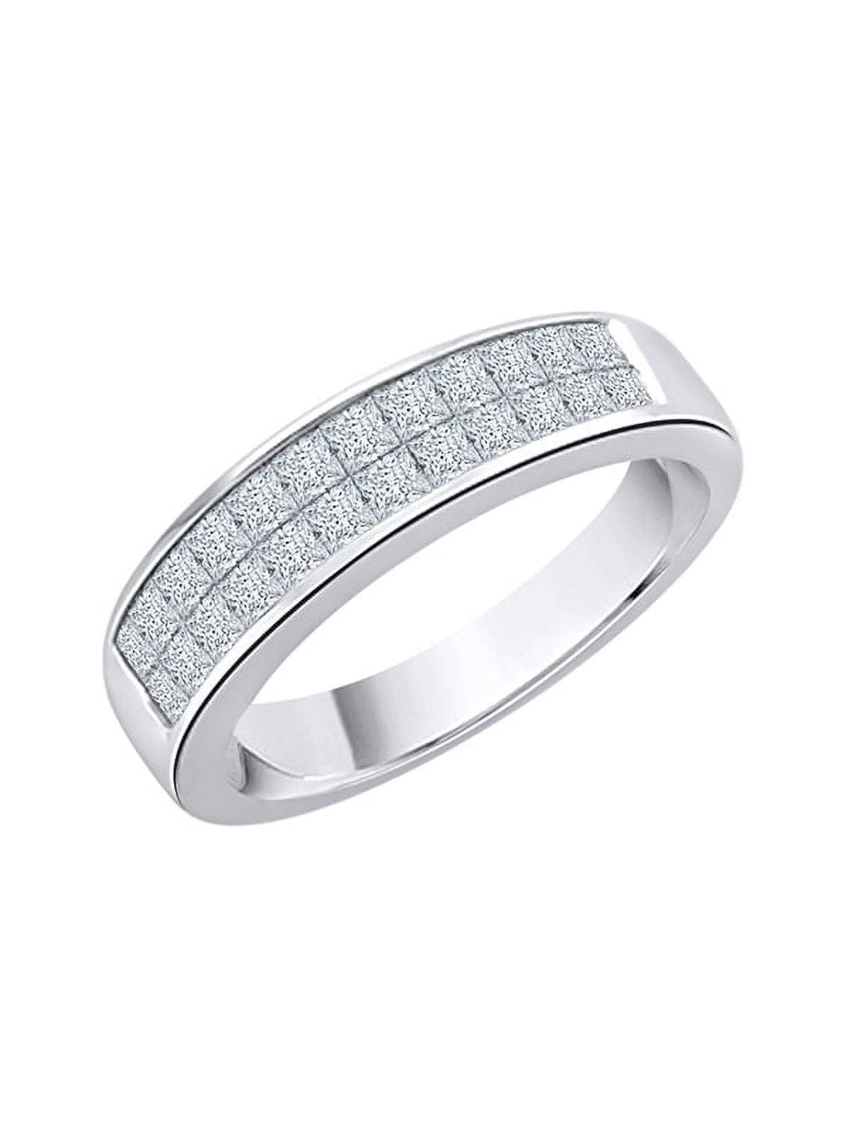 Double row princess cut diamond deals band