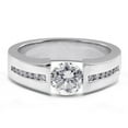 thumbnail image 1 of Channel Set Ring Tention Set Diamond Wedding Ring 2.2 Ct Diamond 14K White Gold Over, 1 of 2