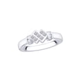 thumbnail image 1 of Channel Set Round and Princess Cut Diamond Wedding Band in 14K White Gold (1/4 cttw, G-H, I2-I3), 1 of 2